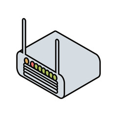 wifi router device icon over white background colorful design vector illustration