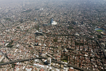 mexico city aerial view cityscape panorama