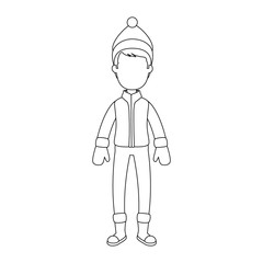 young man with winter clothes vector illustration design
