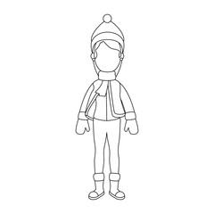 beautiful woman with winter clothes vector illustration design