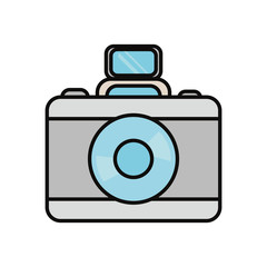 photographic camera device icon over white background colorful design vector illustration