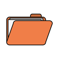 document folder icon over white background colorful design  vector illustration