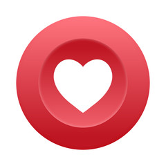 Runder 3D Button - Herz - Liebe