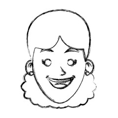 Woman smiling cartoon