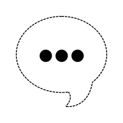 speech bubble with three dots icon over white background vector illustration