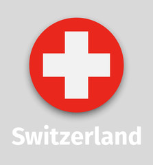 Obraz premium Switzerland flag, round icon
