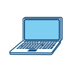 laptop computer icon over white background vector illustration