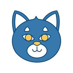 Cat head cartoon icon vector illustration graphic design