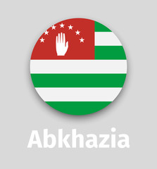 Abkhazia flag, round icon