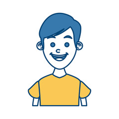 Boy smiling profile icon vector illustration graphic design