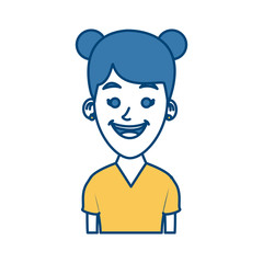 Woman profile cartoon icon vector illustration graphic design