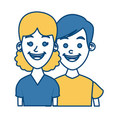 Couple of friends cartoon icon vector illustration graphic design