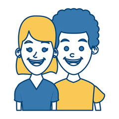 Couple of friends cartoon icon vector illustration graphic design