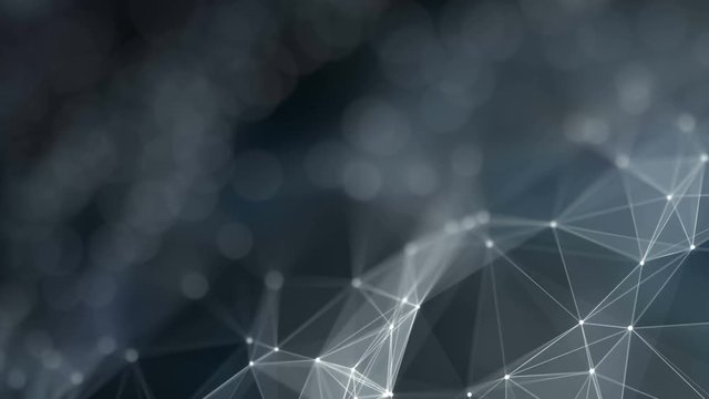 Network shape waving. Computer designed abstract information technology concept. Seamless loop smooth animation with selective focus 4k UHD (3840x2160)
