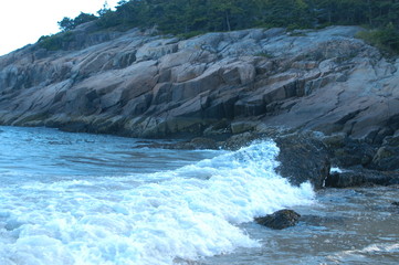 crashing waves on rocks