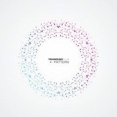 Circle abstract connect with connecting dots and lines