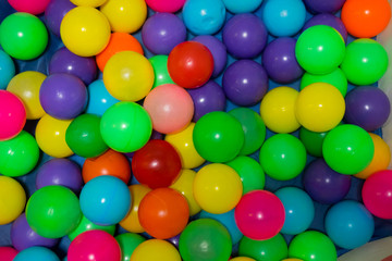 Multi colored plastic balls