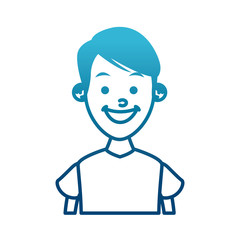 Boy smiling profile icon vector illustration graphic design