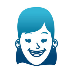 Woman smiling cartoon icon vector illustration graphic design