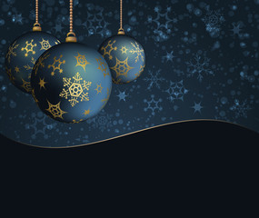 Elegant dark background with Christmas balls.