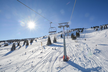 Fototapeta na wymiar Ski slope wire