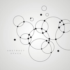 Vector dots and circles connect background. Abstract design