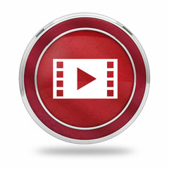 bouton film vidéo rouge