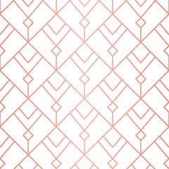 Simple geometric pattern. Seamless Vector Lines. Trendy Copper Look.