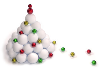 3d rendering of Christmas tree from balls