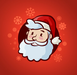 Happy Santa Claus. Christmas or New Year banner. Vector illustration