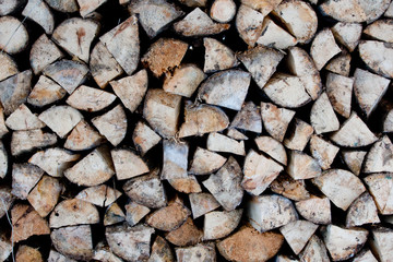 The woodpile of firewood