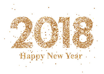 2018 - Happy New Year - sparkling stars