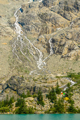 Majestic mountain river in Canada. Upper Joffre Lake Trail in British Columbia.