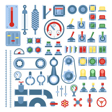 Set of measuring equipment - modern vector realistic isolated clip art