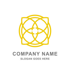 Abstract Geometric Gold Ornament Logo Vector Icon 