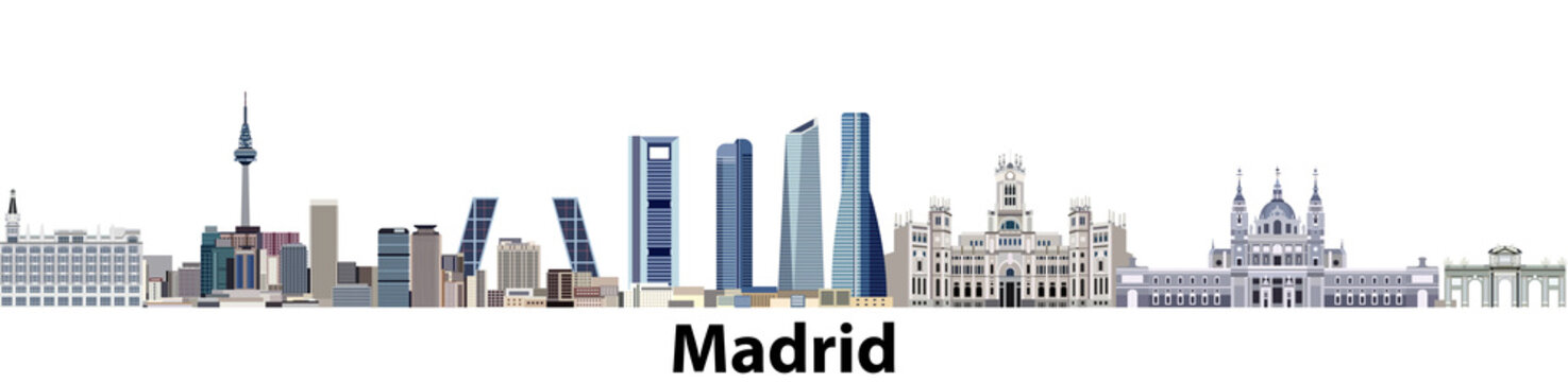 Madrid city skyline vector illustration