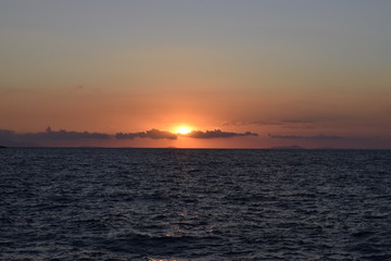 Sonnenuntergang Ischia Inseln küste Italien