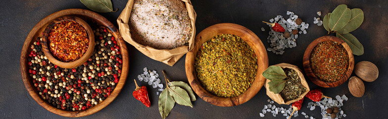 Various type of herbs and spices. © Yulia Furman