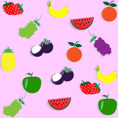 wallpaper seamless pattern with fruit - vector illustration