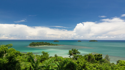 Fototapeta na wymiar Beatiful color of the Sea , Thailand Sea from Chang island View point