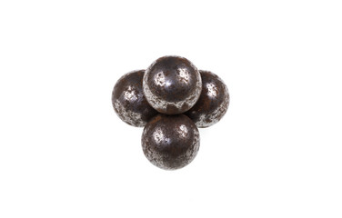 metal balls on white isolated background