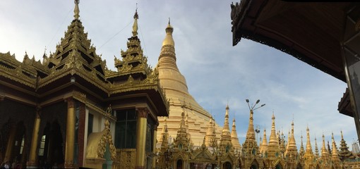 Pagode Shwedagon, Rangun, Myanmar - obrazy, fototapety, plakaty