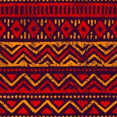 Fotobehang Afrikaanse Motieven Seamless geometric pattern. Ethnic and tribal motifs. Grunge texture. Print for your textiles.  © flovie