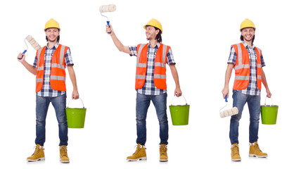 The painter isolated on the white background