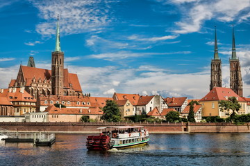 Fototapeta premium Wroclaw, Domkirche und Martinikirche