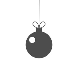 Christmas ball hanging ornament isolated on white icon.