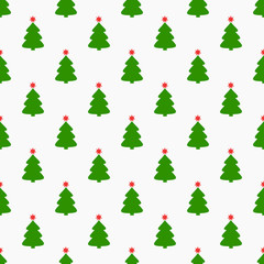 Christmas trees with star seamless pattern