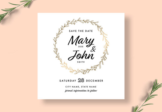 Floral Save The Date Invitation Layout
