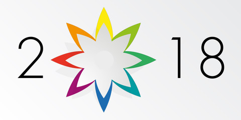 2018 - carte de vœux - design - entreprise - graphique - élégante - étoile - couleur - chic - présentation