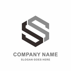 Monogram Letter S Geometric Square Cube Hexagon Architecture Construction Business Company Stock Vector Logo Design Template